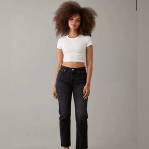 American Eagle High Rise Black Mom Jeans